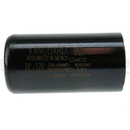 Vanguard BC-378 Black Cylindrical Electric Motor Start Capacitor Labeling