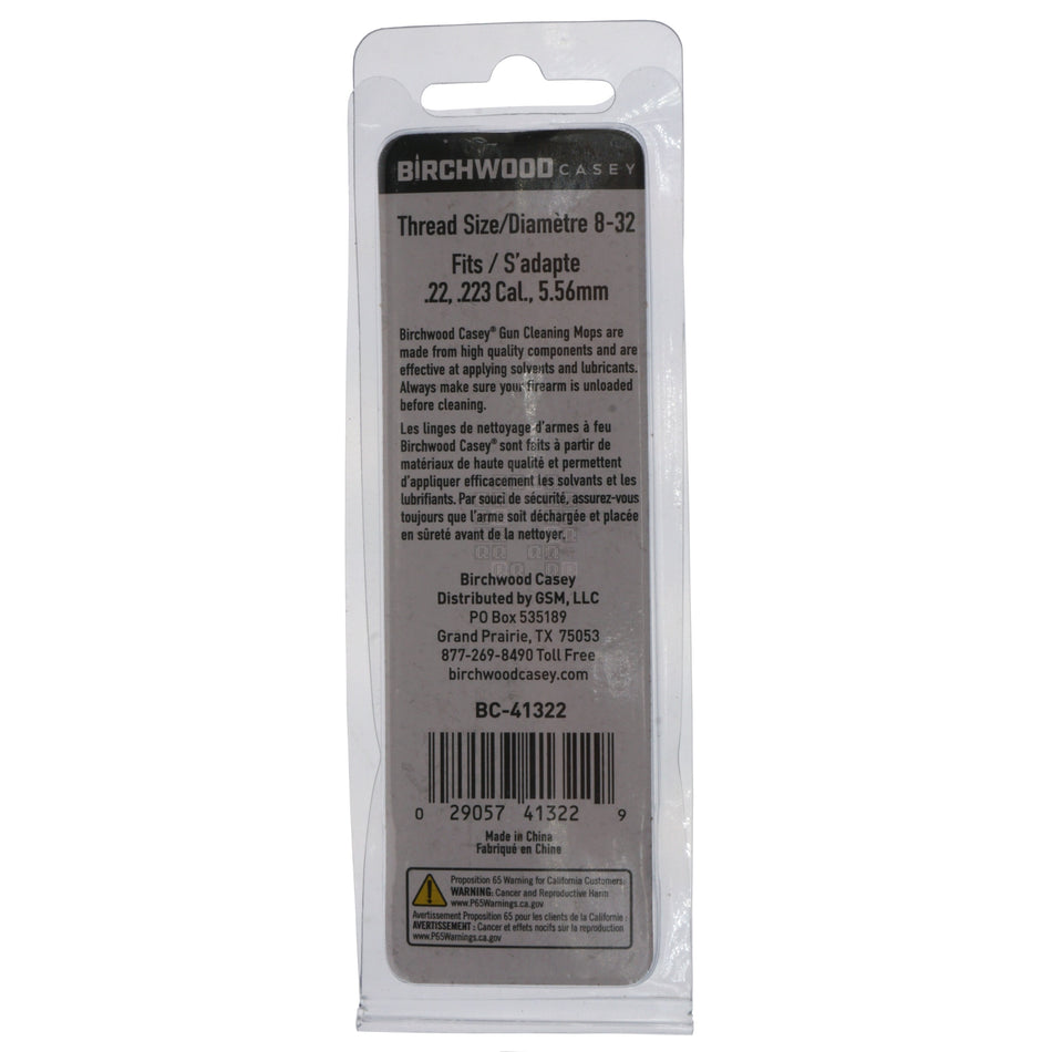 Birchwood Casey BC-41322 Gun Cleaning Mop, .22 & .223 Caliber, 5.56mm