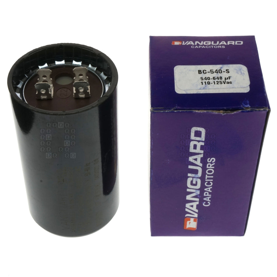 Vanguard BC-540-S Electric Motor Start Capacitor, 540-648 µF, 110-125 VAC