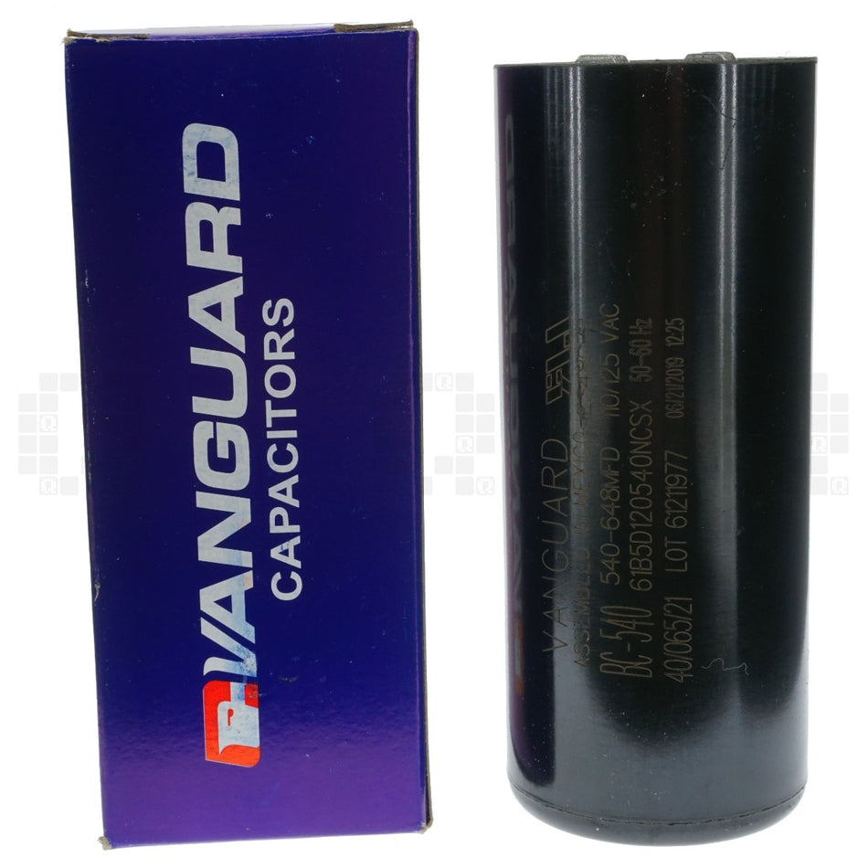 Vanguard BC-540 Electric Motor Start Capacitor, 540-648 µF, 110-125 VAC