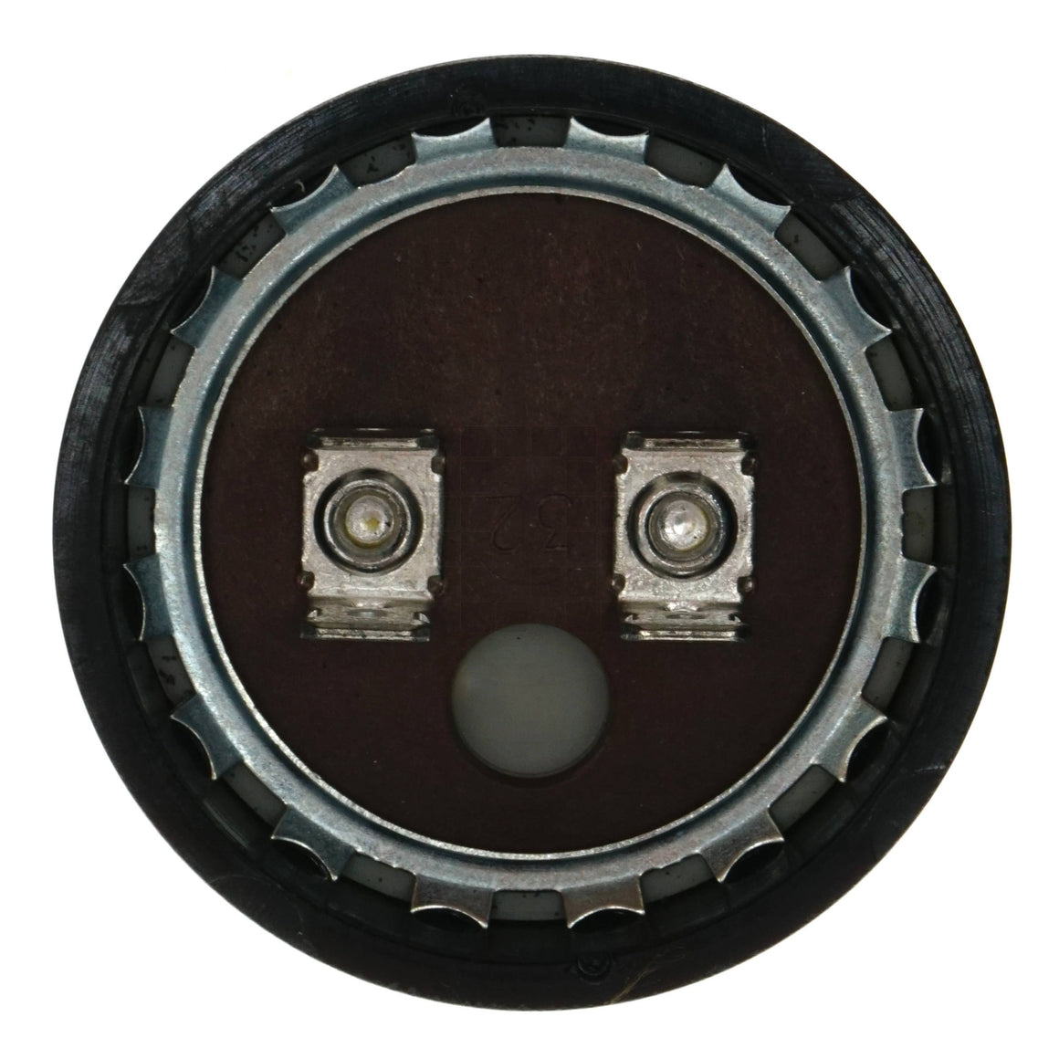 Vanguard BC-590 Black Cylindrical Electric Motor Start Capacitor close-up of terminals