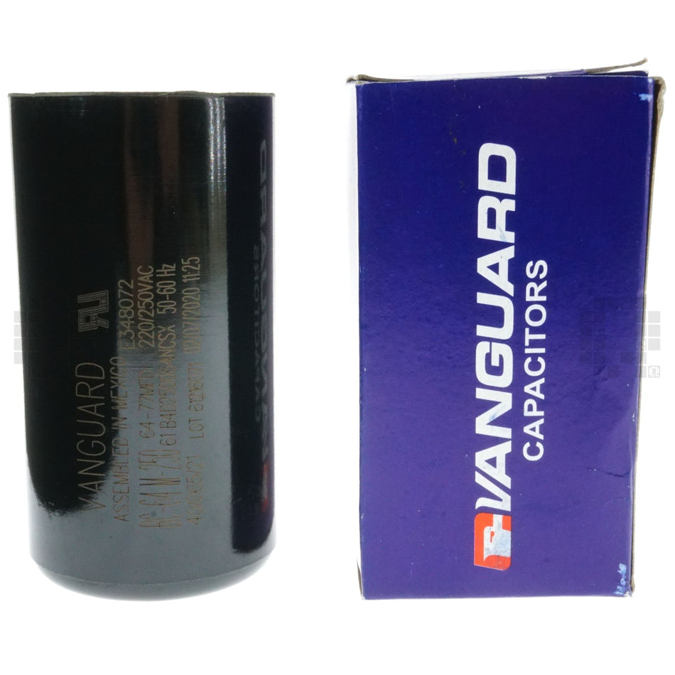 Vanguard BC-64M-250 Electric Motor Start Capacitor, 64-77 uF, 220-250VAC 50/60Hz