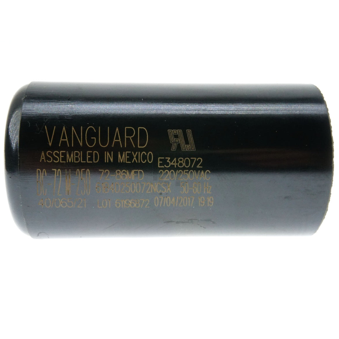 Vanguard BC-72M-250 Electric Motor Start Capacitor