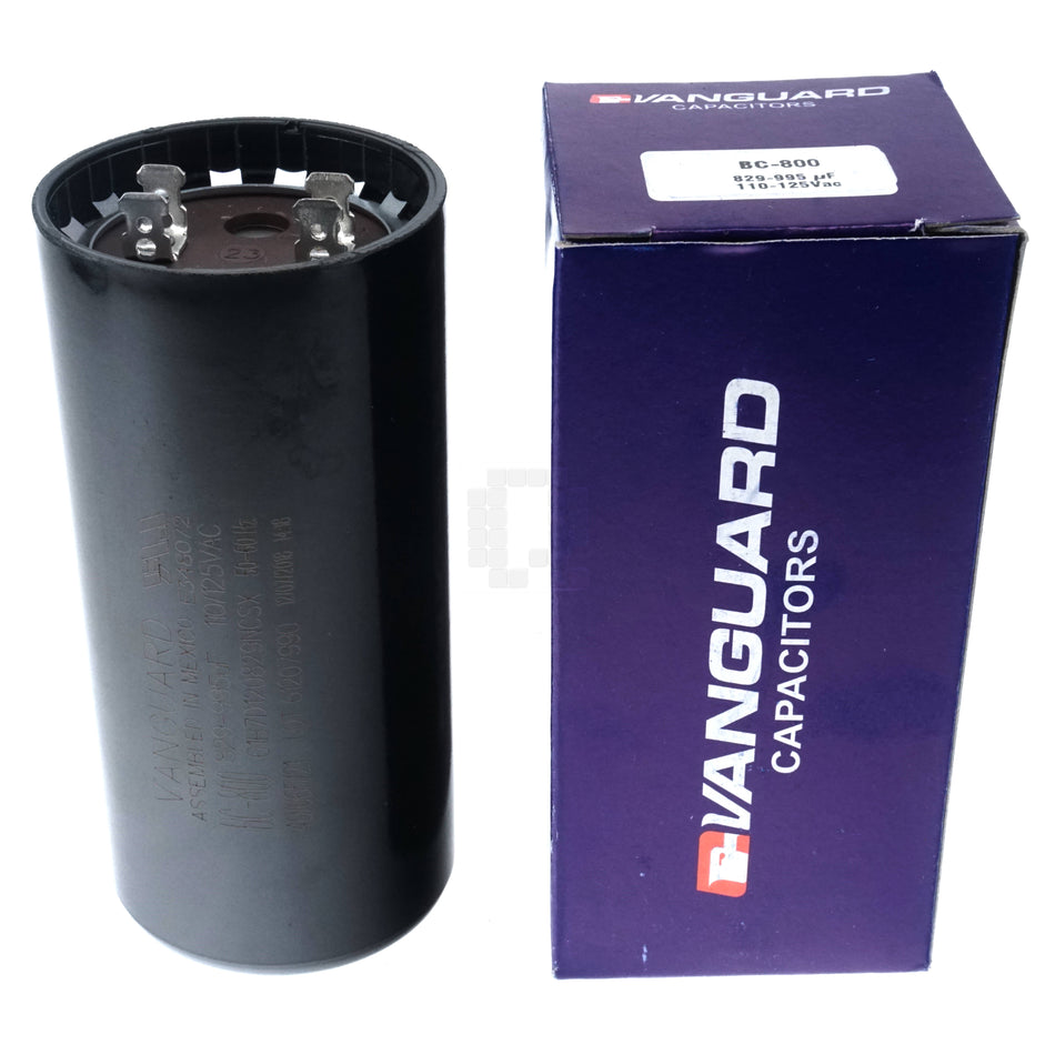 Vanguard BC-800 Start Capacitor, 829-995 µF, 100-125 VAC