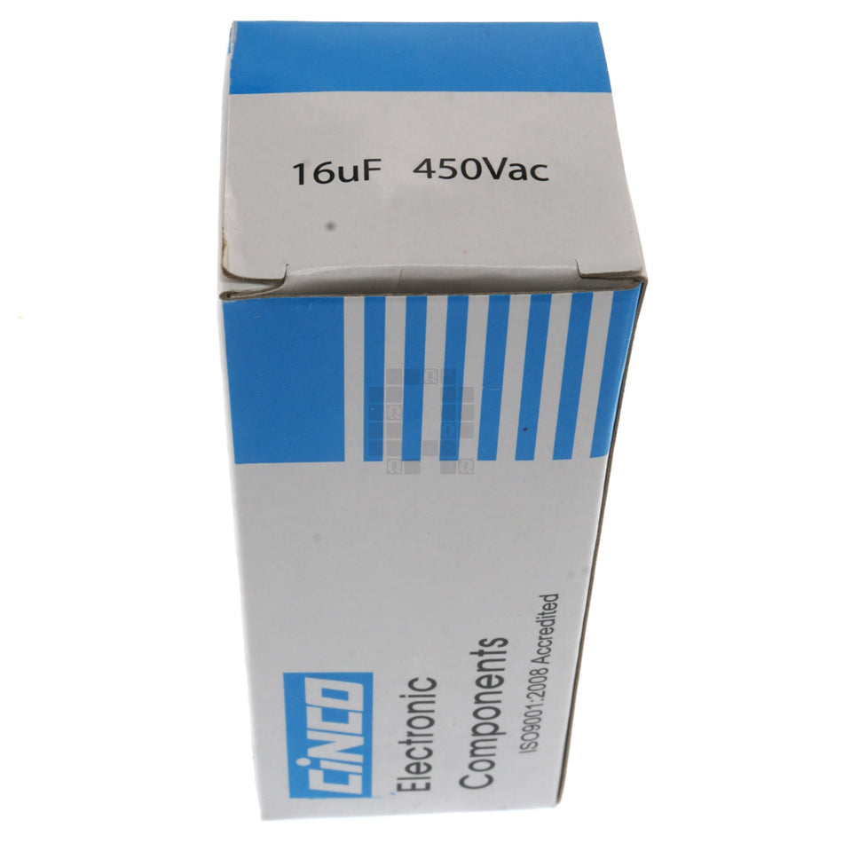CBB60 Cinco Dry Type Run Capacitor with Mounting Bolt, 16uF 450VAC 50/60Hz