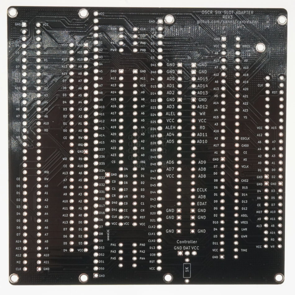 OSCR Sanni Cart Reader HW5 6-Slot Printed Circuit Board (PCB) Only, Rev3, 1.2mm Black