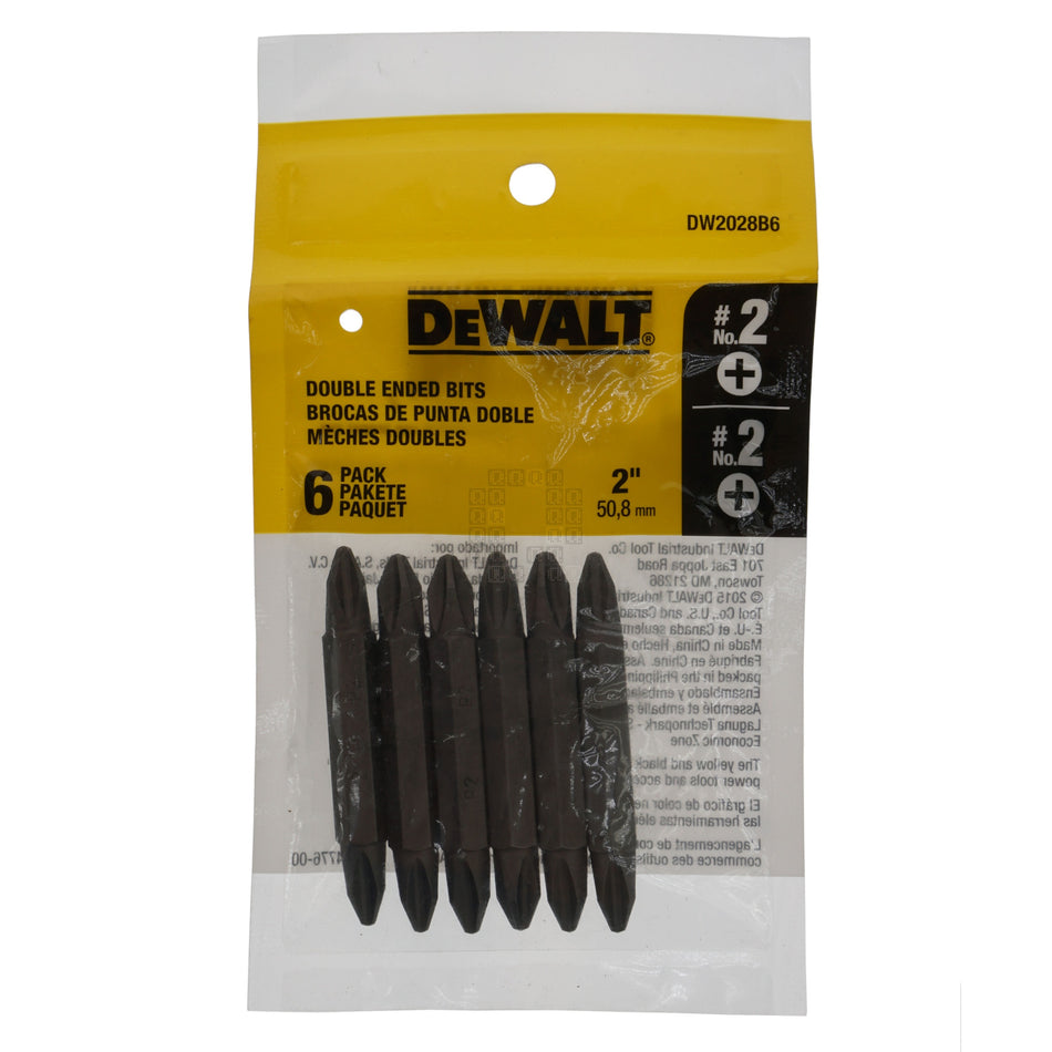 DeWALT DW2028B6 #2 Phillips / #2 Phillips Double Ended Bits, 6-Pack