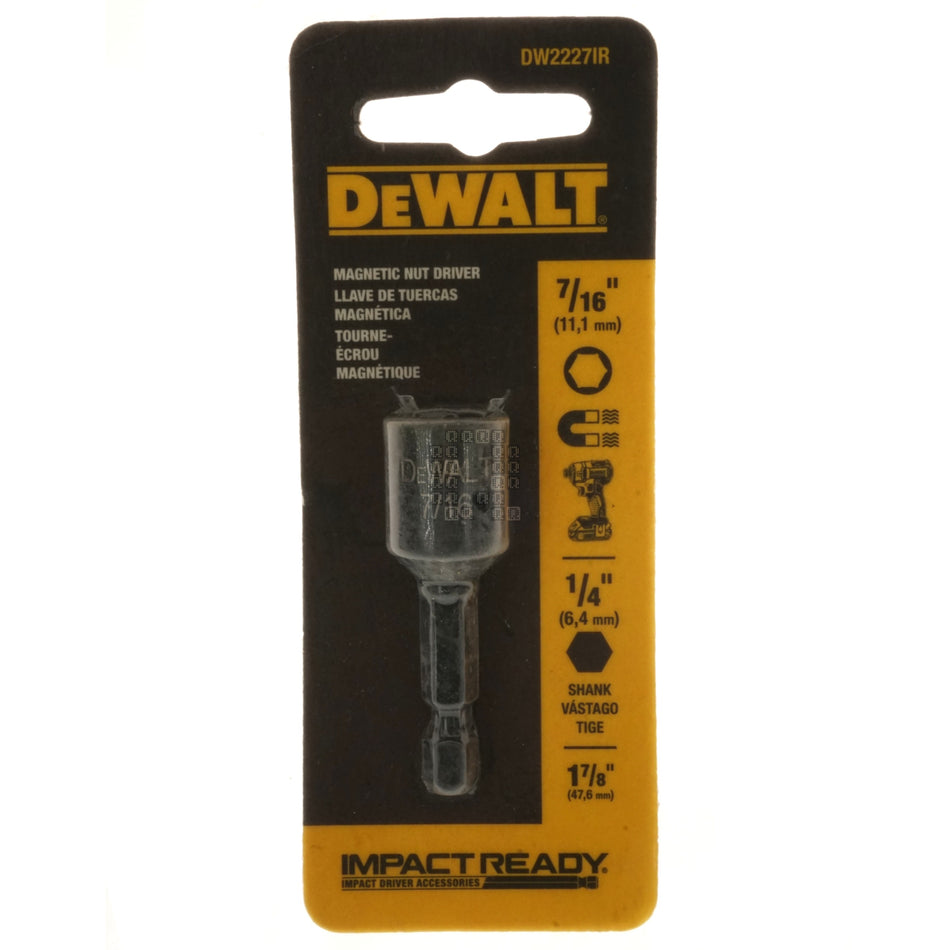 DeWALT DW2227IR 7/16" Magnetic Impact Ready Nut Driver, 1-7/8" Length