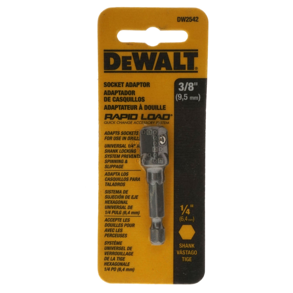 DeWALT DW2542 1/4" Hex Shank x 3/8" Square Socket RAPID LOAD Adapter