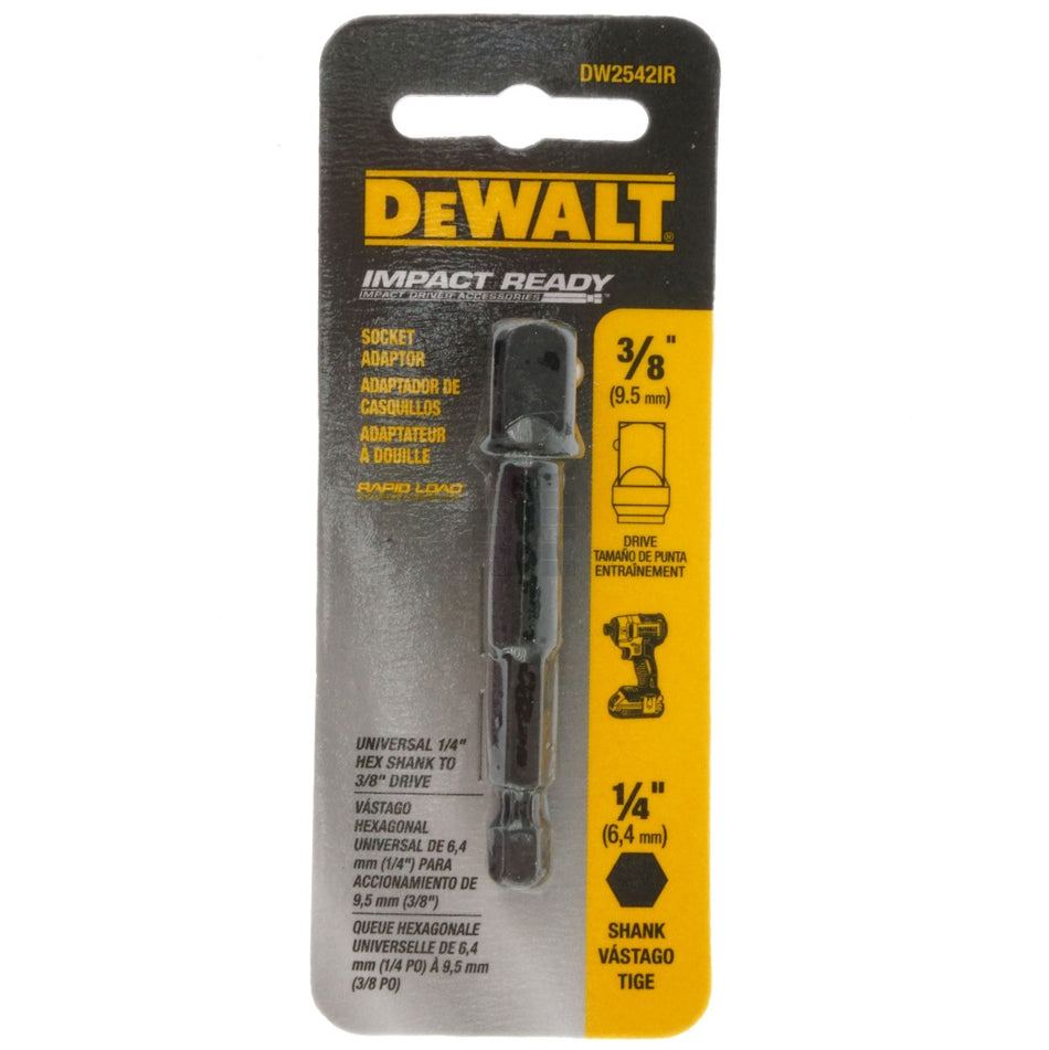 Dewalt DW2542IR 1/4" Hex Shank to 3/8" Square Impact Socket Adapter