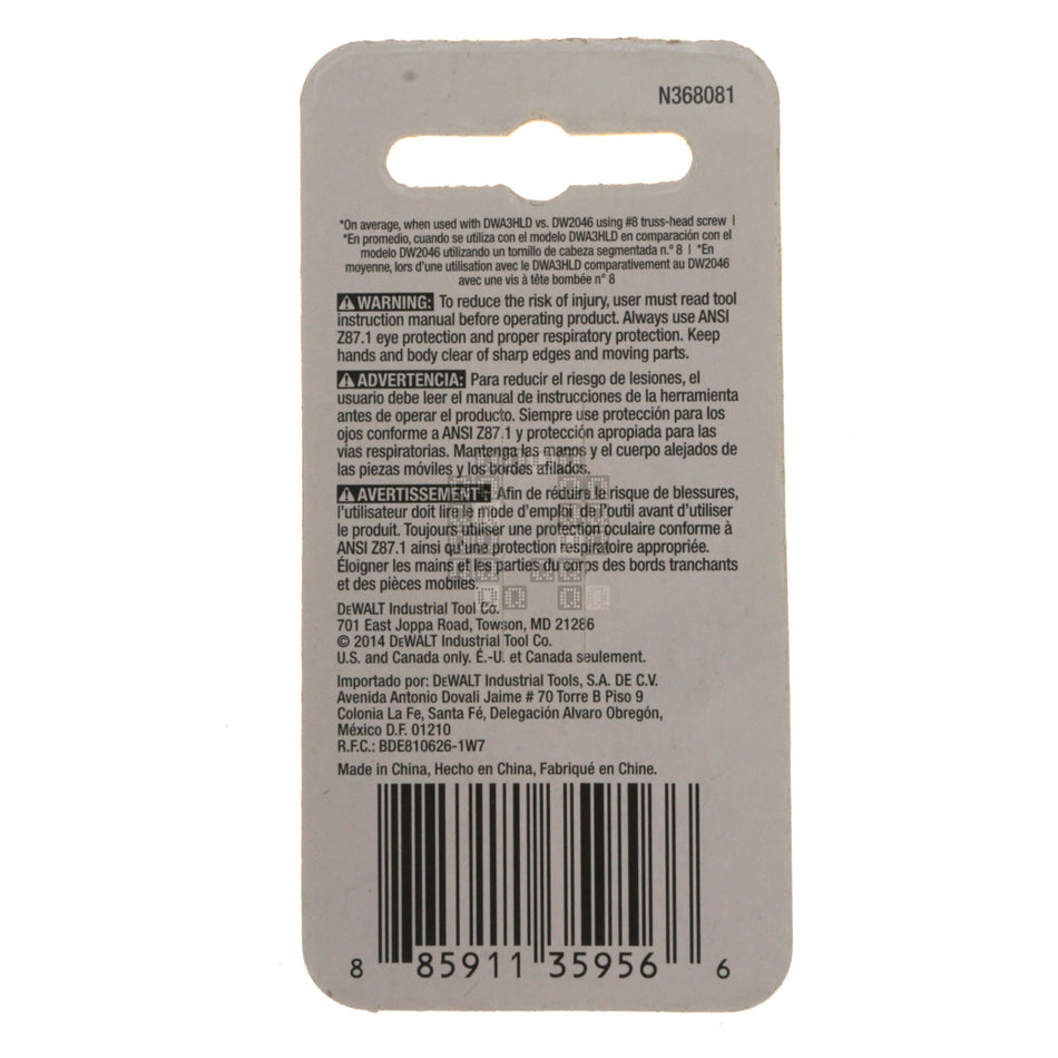 DeWALT DWA1SQ2-2 SQ2 / #2 Square Recess MAX FIT Bit Tips, 1" Length, 2-Pack