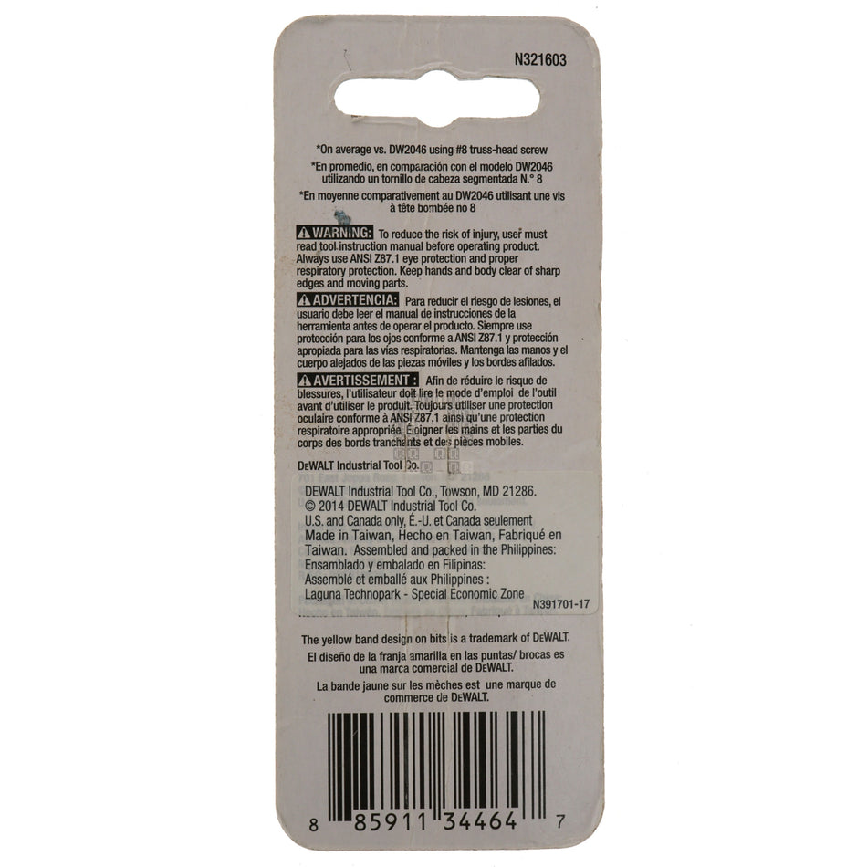 DeWALT DWA1SQ2IR5 SQ2 #2 Square Recess Impact Ready Bit Tips, 1" Length, 5-Pack