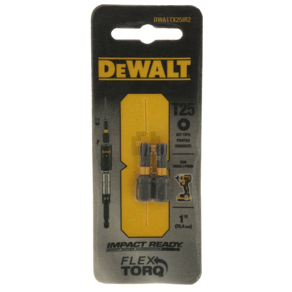 DeWALT DWA1TX25IR2 T25 TORX Flex TORQ Impact Ready Bit Tips, 2-Pack