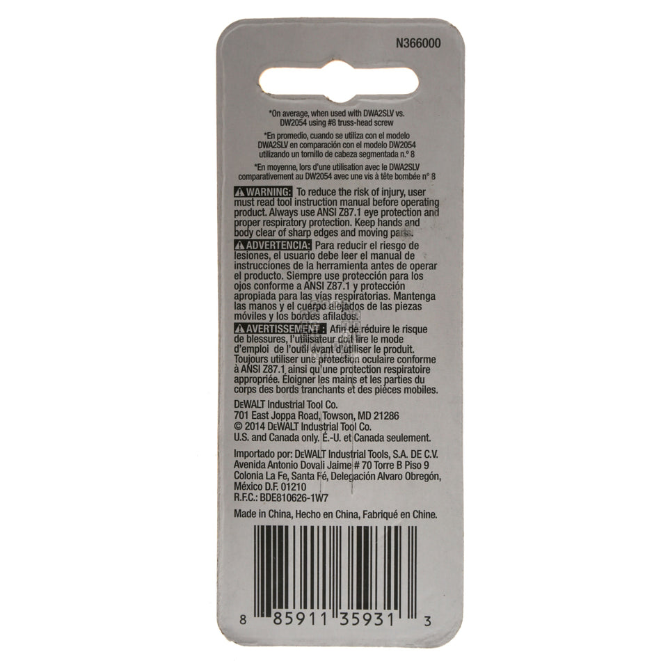 DeWALT DWA2PH2-2H PH2 / #2 Phillips MAX FIT Bit Tips, 2" Length, 2-Pack