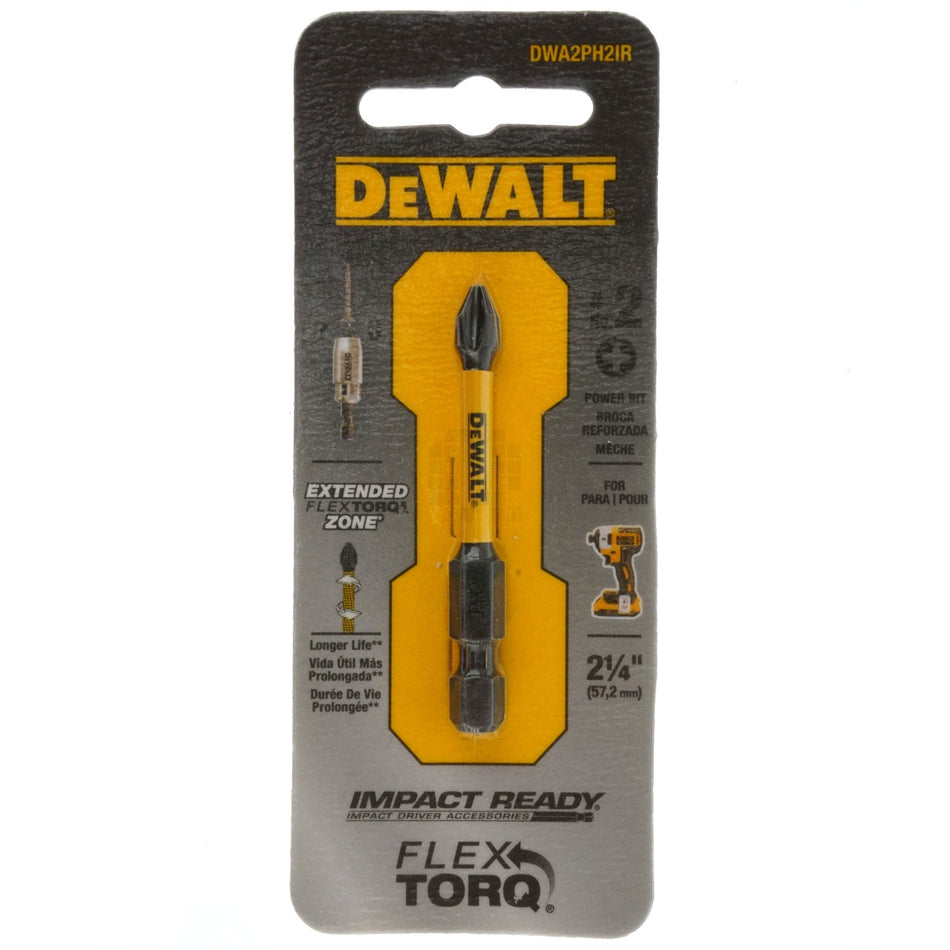 Dewalt DWA2PH2IR #2 Phillips Impact Flextorq Power Bit, 2-1/4" Length