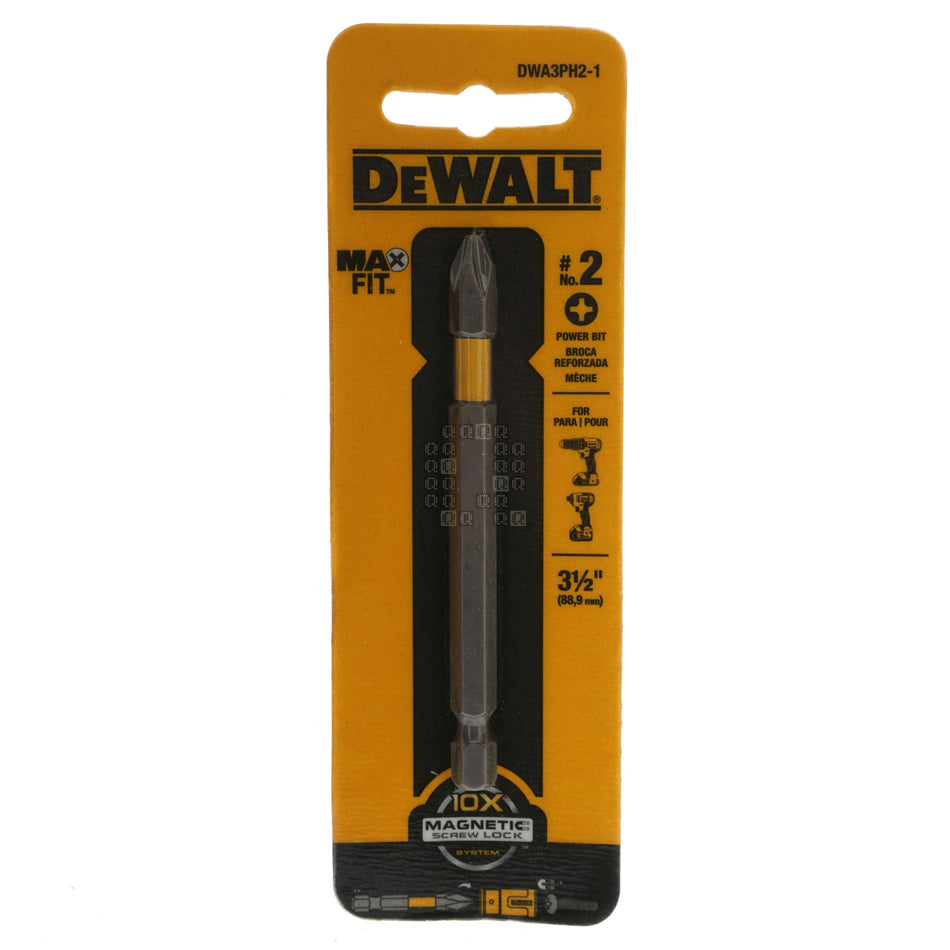 DeWALT DWA3PH2-1 #2 Phillips / PH2 MAX-FIT Power Bit, 3-1/2" Length