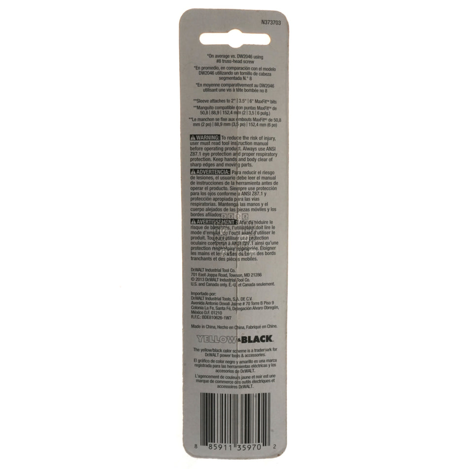 DeWALT Industrial Tool DWA6TX25-1 T25 TORX MAX-FIT Power Bit, 6" Length