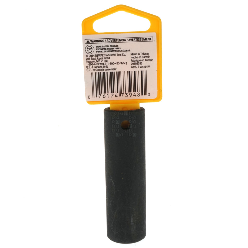 DeWALT DWMT73948OSP 16mm Metric Black Deep Impact Socket, 1/2" Drive, 73-948D, 6-Point