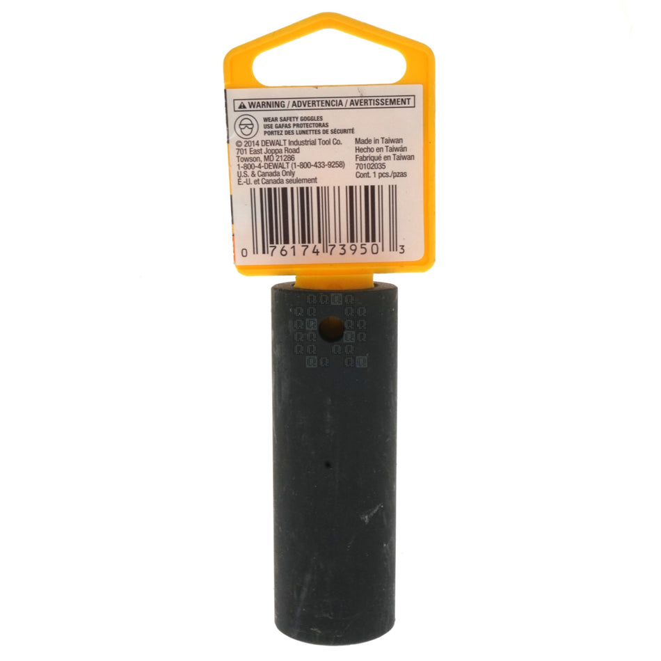 DeWALT DWMT73950OSP 19mm Metric Black Deep Impact Socket, 1/2" Drive, 73-950D, 6-Point