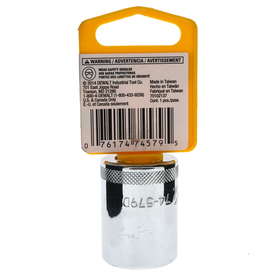 DeWALT DWMT74579OSP 22mm Chrome Socket, 1/2" Drive, 74-579D, 12-Point