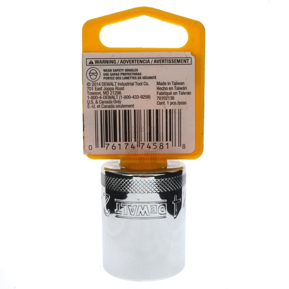 DeWALT DWMT74581OSP Metric Chrome Socket, 24mm 12-Point, 1/2" Drive, 74-581D