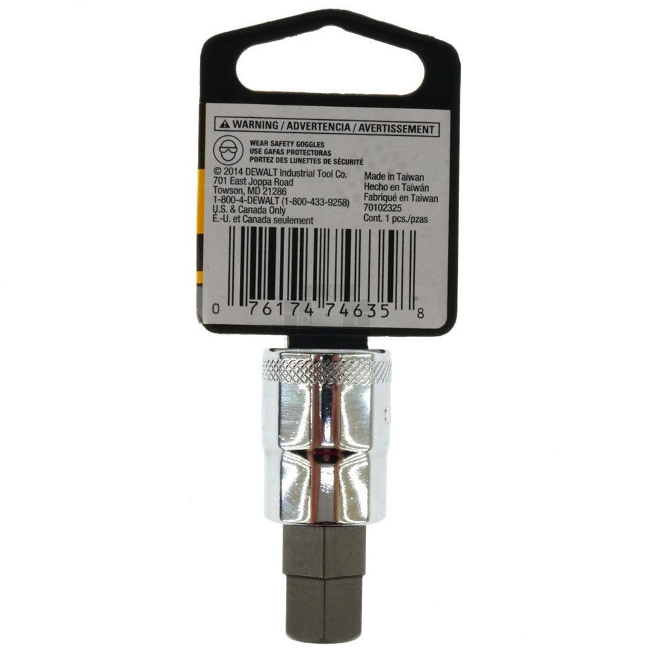 Dewalt DWMT74635OSP 1/2" Chrome Hex Bit Socket, 3/8" Drive, 74-635D