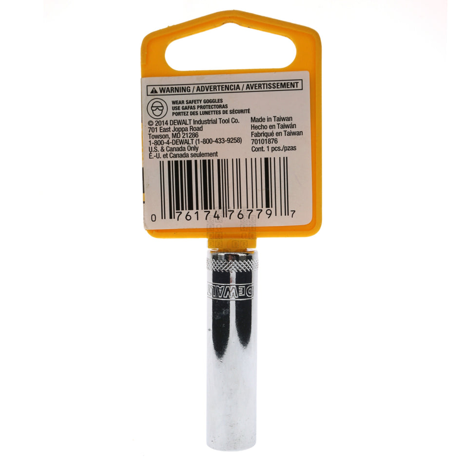 DeWALT DWMT86097OSP 9mm Deep Metric Chrome Socket, 1/4" Drive, 86-097D 6-Point