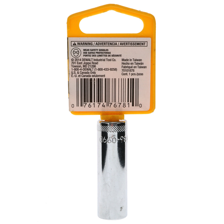 DeWALT DWMT86099OSP Metric Deep Chrome Socket, 11mm 6-Point, 1/4" Drive, 86-099D