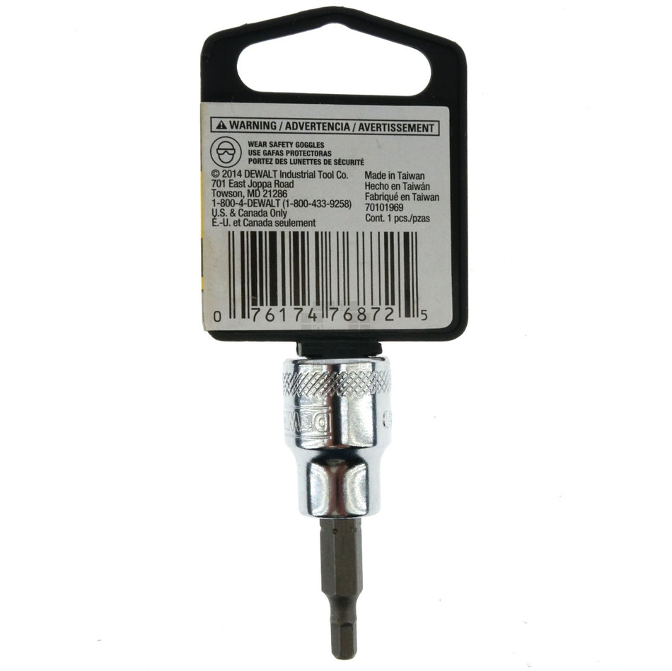Dewalt DWMT86388OSP 5/32" Chrome Hex Bit Socket, 3/8" Drive, 86-388D