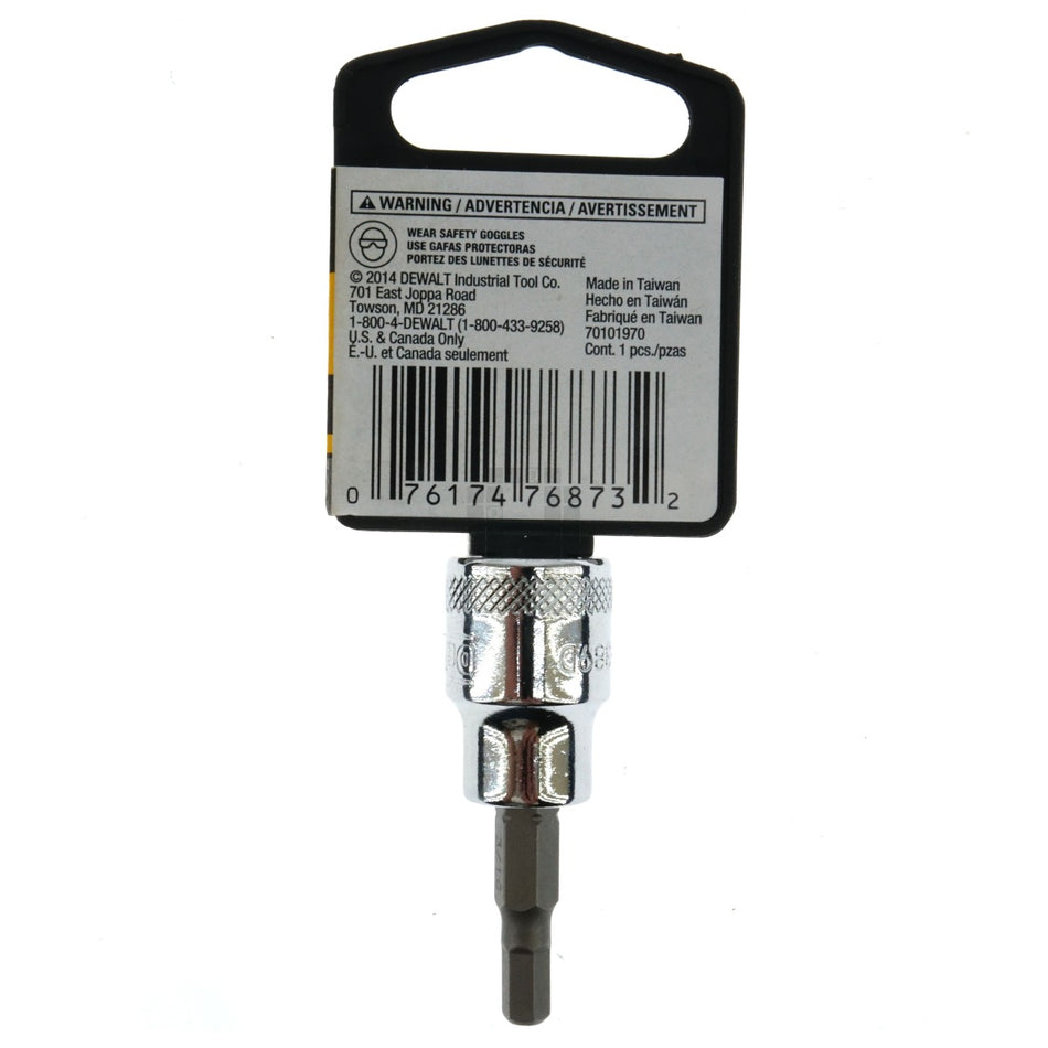 Dewalt DWMT86389OSP 3/16" SAE Chrome Hex Bit Socket, 3/8" Drive, 86-389D