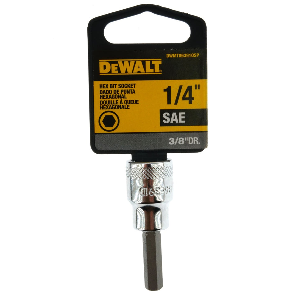Dewalt DWMT86391OSP 1/4" Chrome Hex Bit Socket, 3/8" Drive, 86-391D