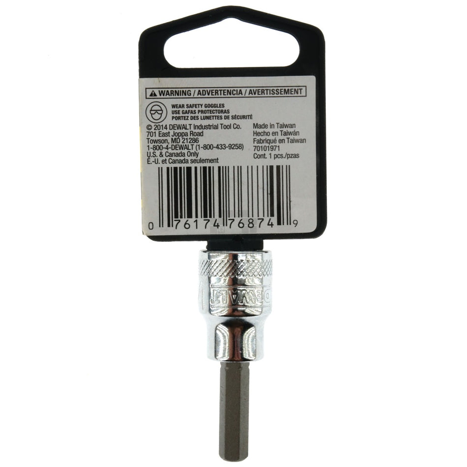 Dewalt DWMT86391OSP 1/4" Chrome Hex Bit Socket, 3/8" Drive, 86-391D