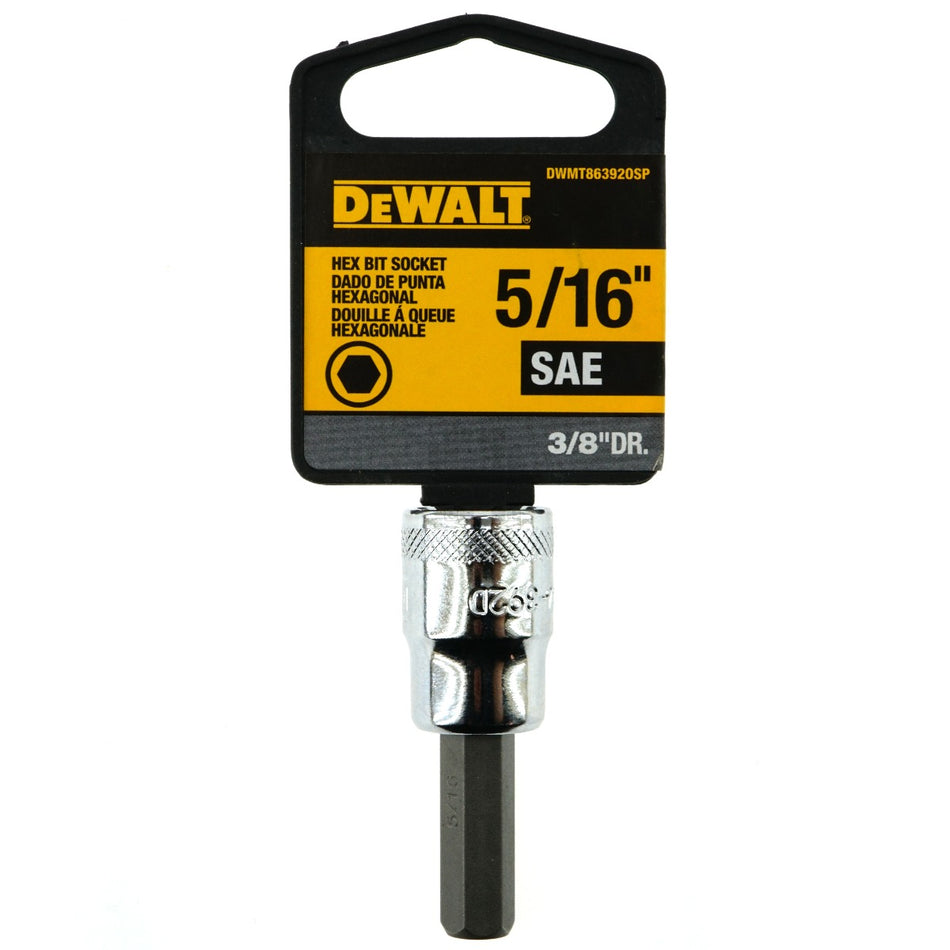Dewalt DWMT86392OSP 5/16" SAE Chrome Hex Bit Socket, 3/8" Drive, 86-392D