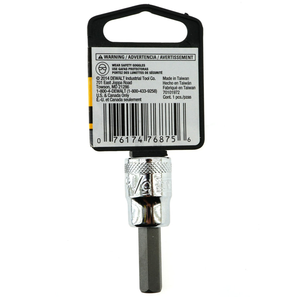 Dewalt DWMT86392OSP 5/16" SAE Chrome Hex Bit Socket, 3/8" Drive, 86-392D