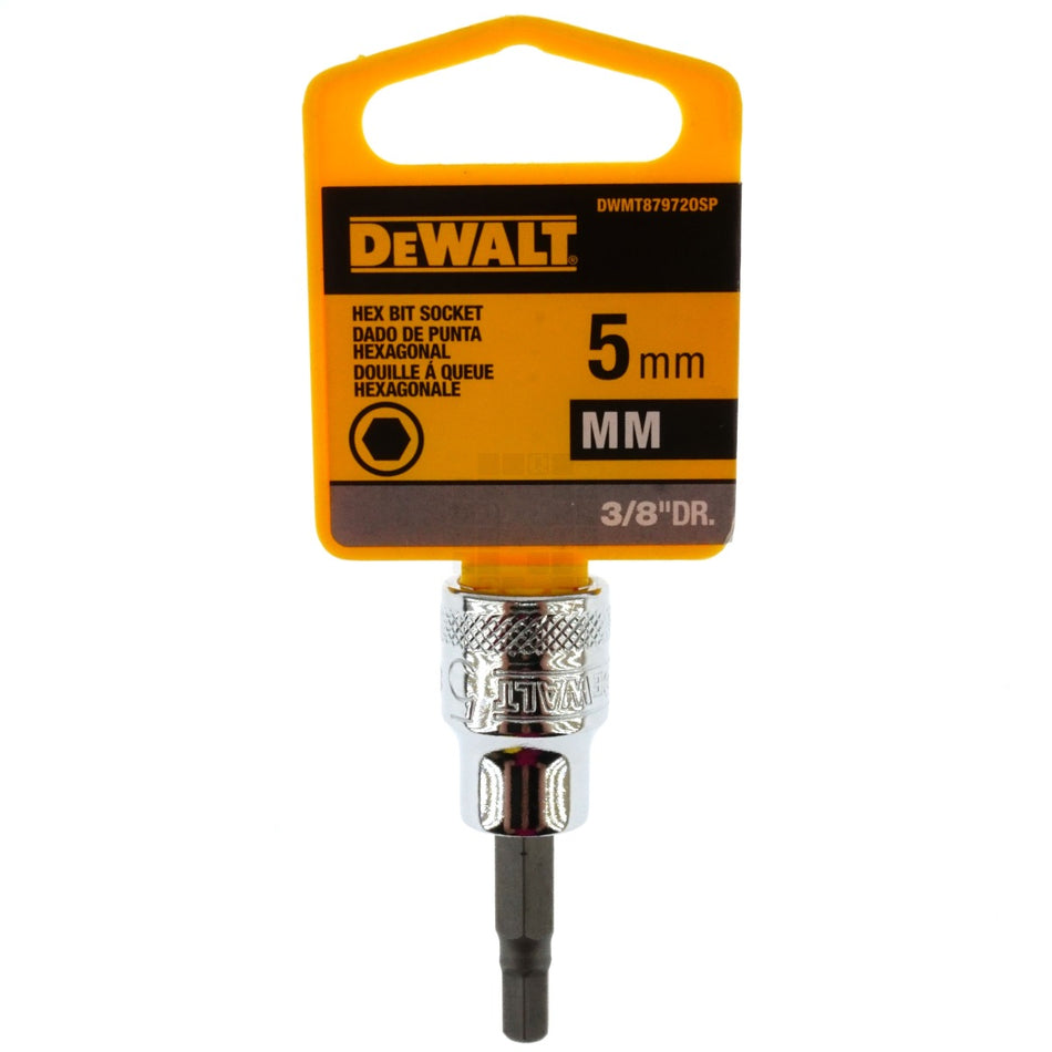 Dewalt DWMT87972OSP 5mm Metric Chrome Hex Bit Socket, 3/8" Drive, 87-972D