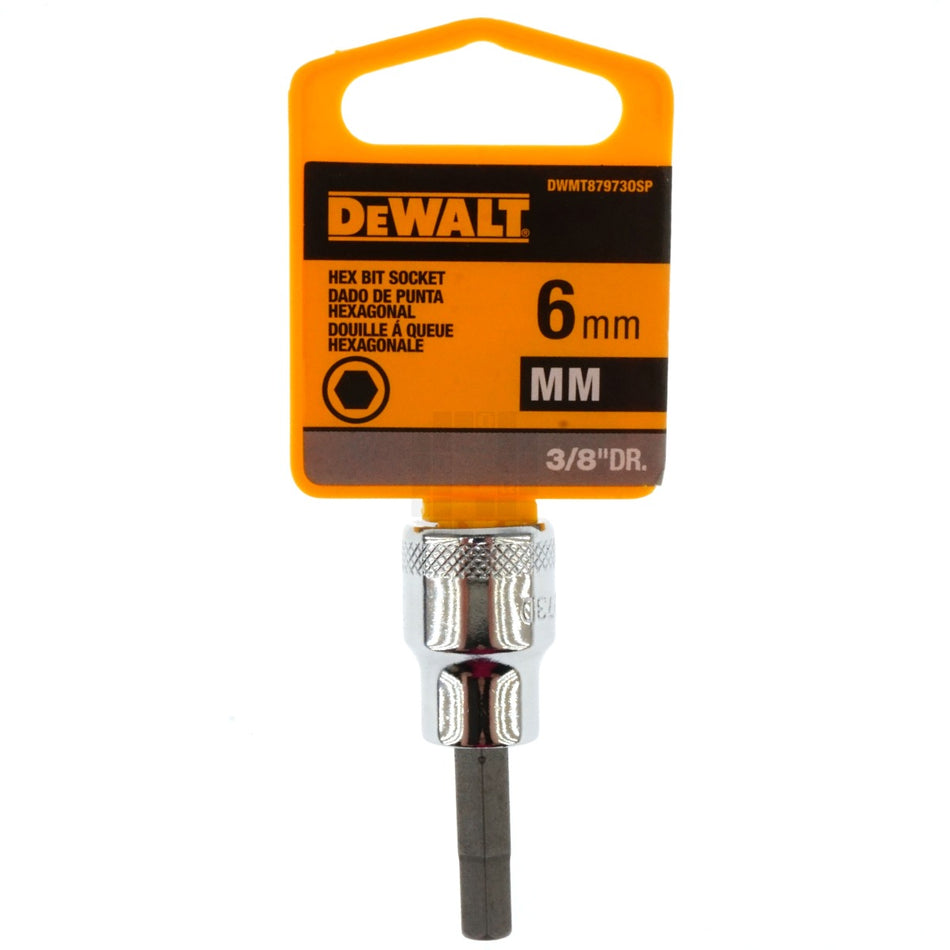 Dewalt DWMT87973OSP 6mm Metric Chrome Hex Bit Socket, 3/8" Drive, 87-973D
