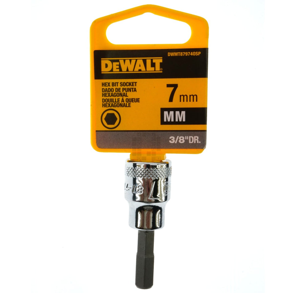 Dewalt DWMT87974OSP 7mm Metric Chrome Hex Bit Socket, 3/8" Drive, 87-974D