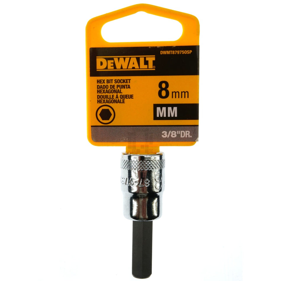 Dewalt DWMT87975OSP 8mm Metric Chrome Hex Bit Socket, 3/8" Drive, 87-975D