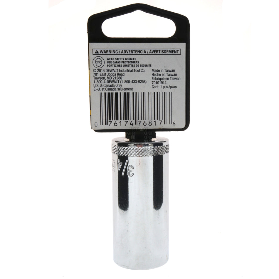 DeWALT DWMT88991OSP SAE Deep Chrome Socket, 3/4" 6-Point, 3/8" Drive, 88-991D