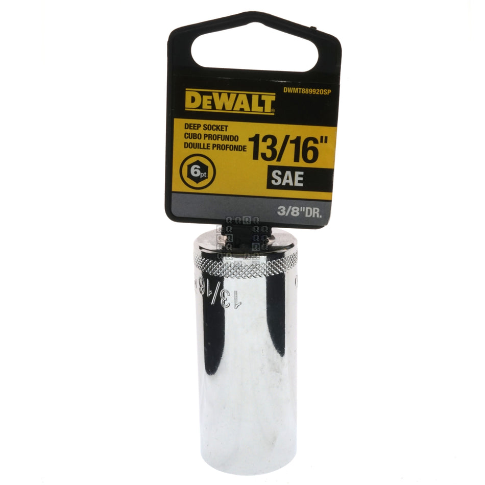 DeWALT DWMT88992OSP SAE Deep Chrome Socket, 13/16" 6-Point, 3/8" Drive, 88-992D