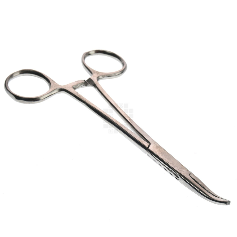 Camille Industries J4-682 Locking Curved Tip Stainless Steel Forceps Hemostatic Clamp, 12.5cm