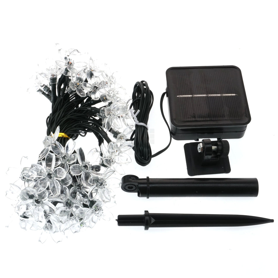Flower Blossom Solar Light String, 7 Meter 50 LED Multi-color 8-Modes