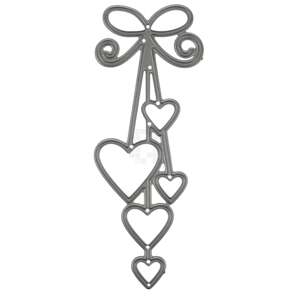 Hanging Heart Love Bow Tie Metal Cutting Die