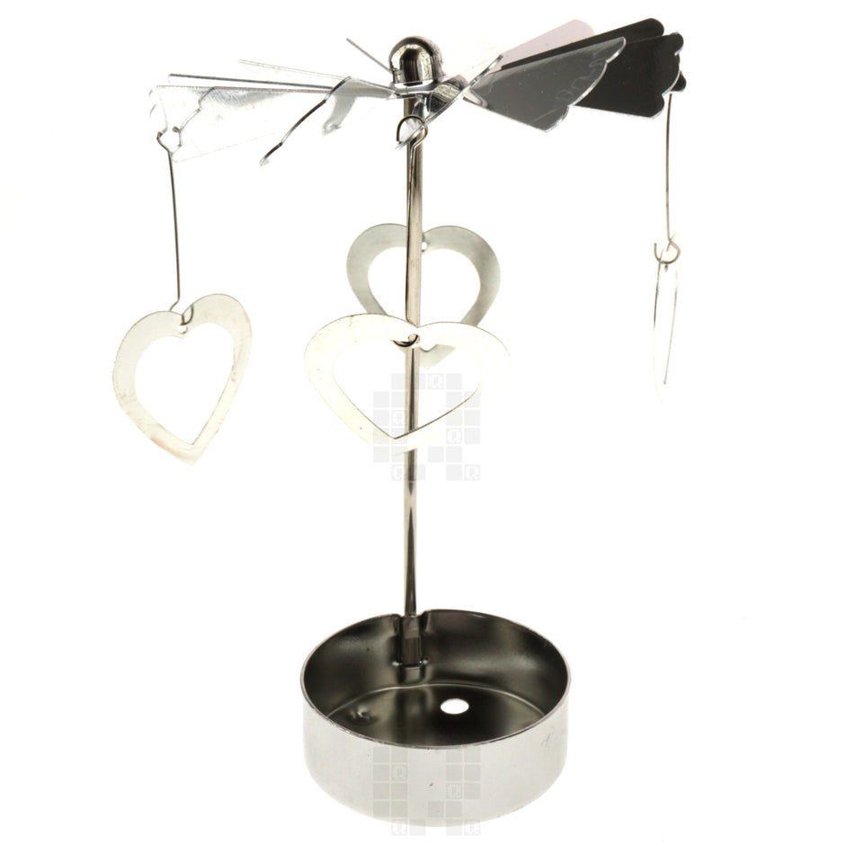 Rotary Spinning Tealight Candle Holder Carousel with Hearts