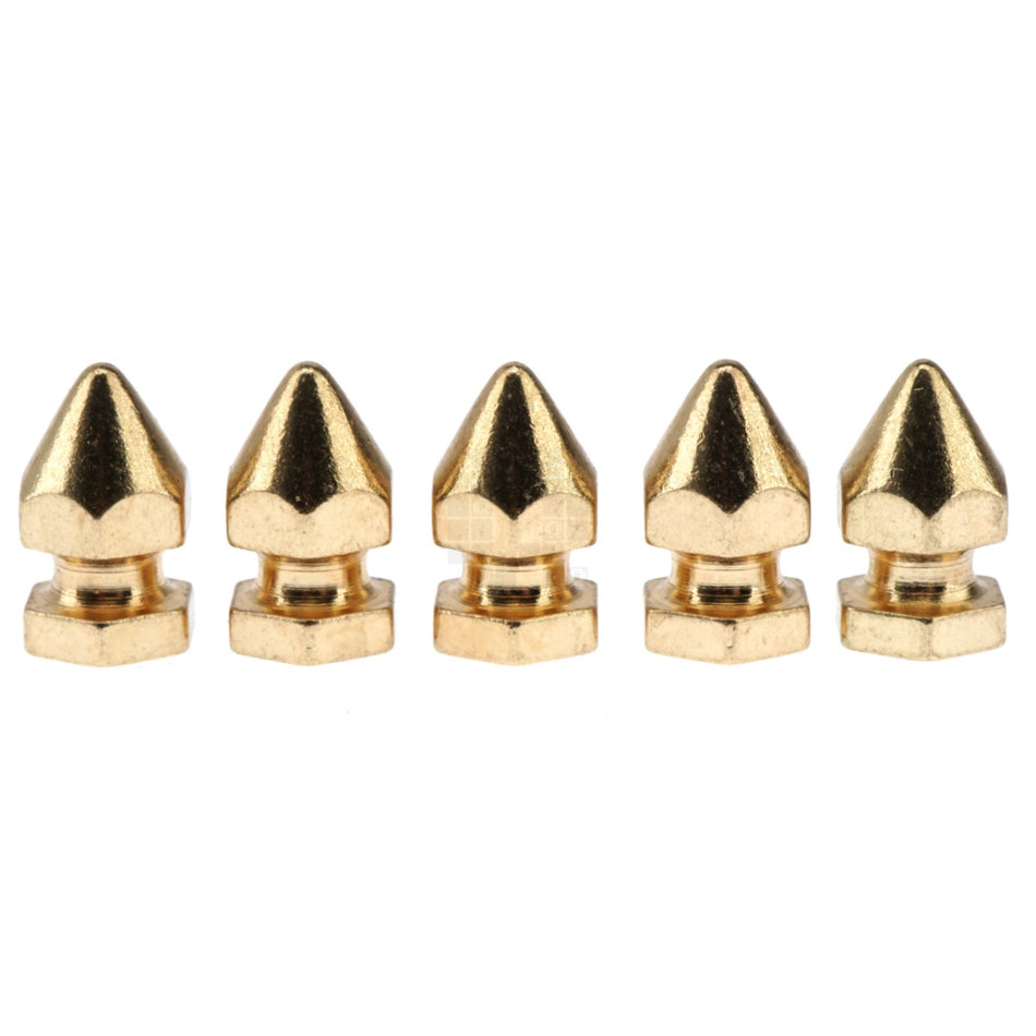 Gold Hex Tree Spike 8x14mm, Threaded Screw M3-0.5mm, 5 Pack