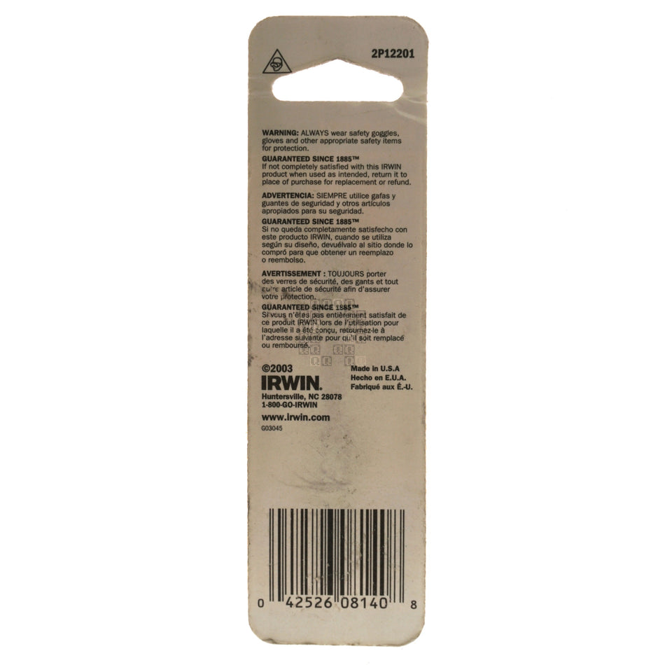 Irwin Hanson 8140 7/16" - 20NF High Carbon Steel Plug Tap