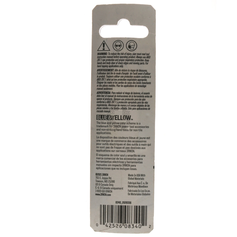 Irwin Hanson 8340 10mm-1.50 High Carbon Steel Plug Tap, M10-1.50
