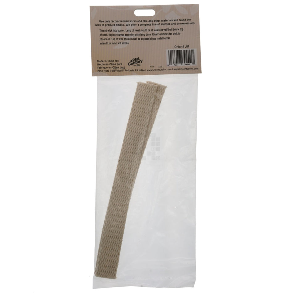 GloBrite 21st Century L04 Oil Lamp Wicks, 3/4 Width x 7.5", 2 Pack