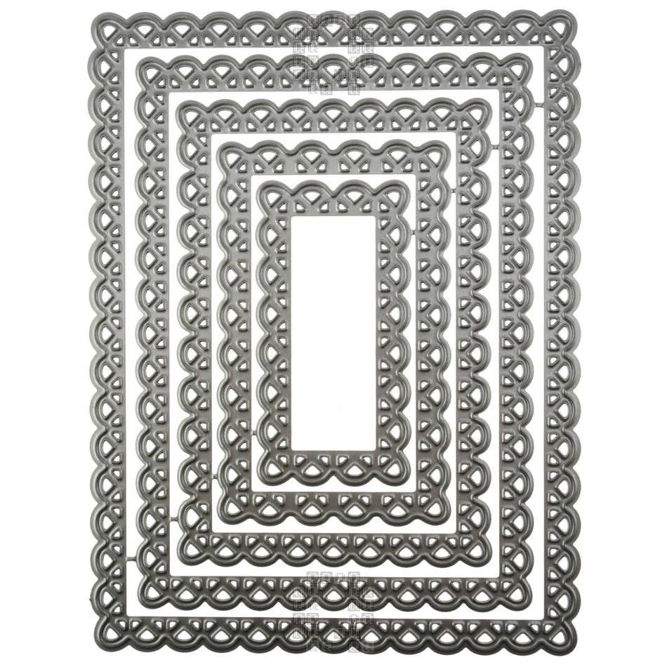 5-Piece Laced Edge Rectangular Frame Metal Cutting Die Set