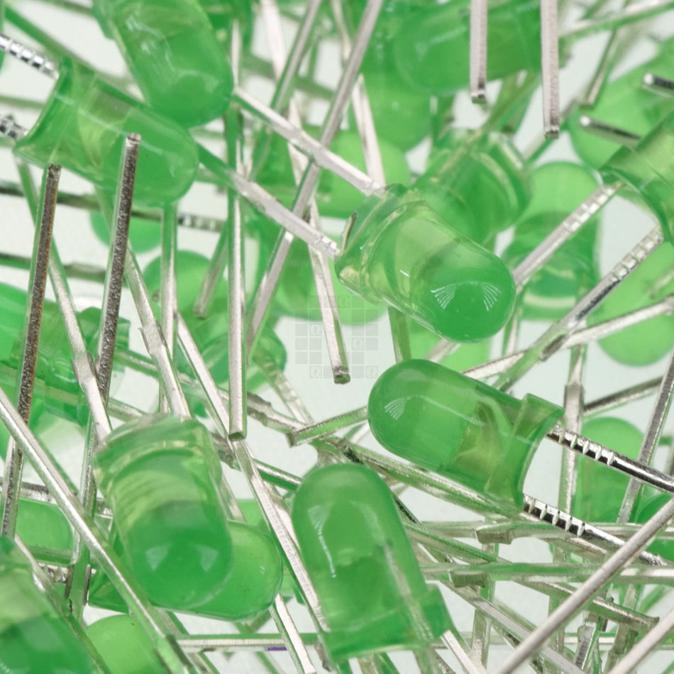 3mm Green Diffused LEDs, 1000 Pack